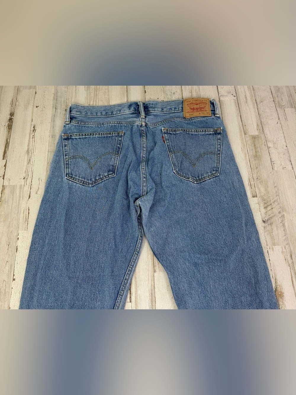 Vintage Levis 505 Pants Jeans Men 36x31 Denim Stretch Blue Straight - Picture 13 of 14